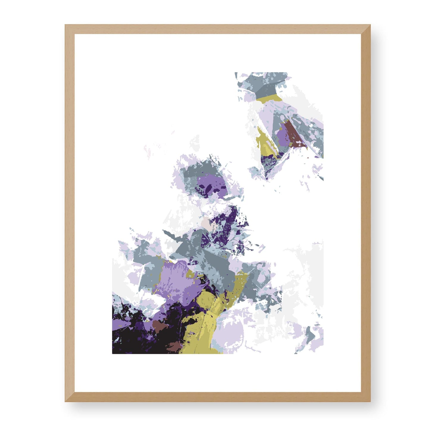 Elderberry Garden #1143-7694 Abstract Graphic Art Print - Deep Plum & Violet Modern Design, Vertical 2-Inch Premium Gallery Matting