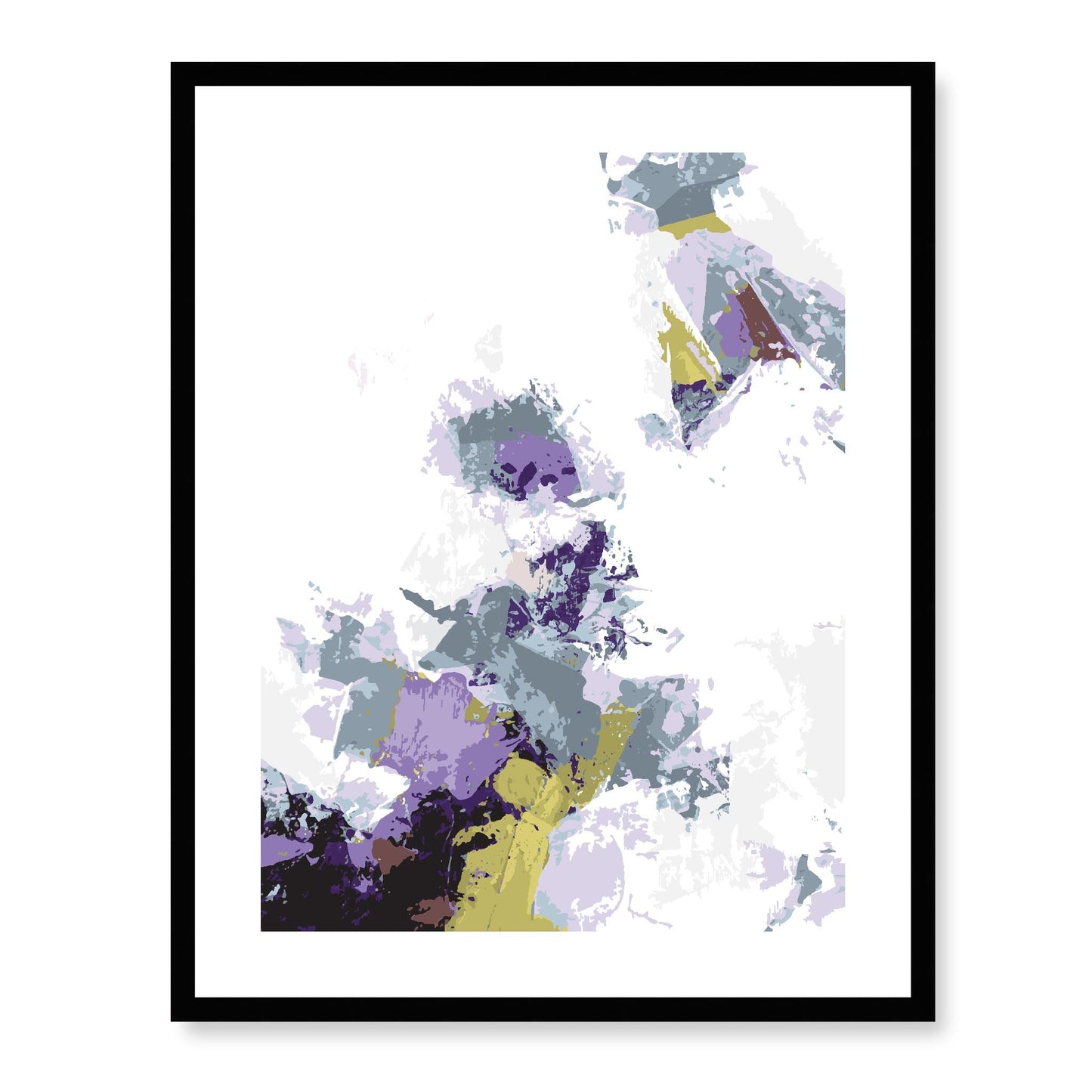 Elderberry Garden #1143-7694 Abstract Graphic Art Print - Deep Plum & Violet Modern Design, Vertical 2-Inch Premium Gallery Matting