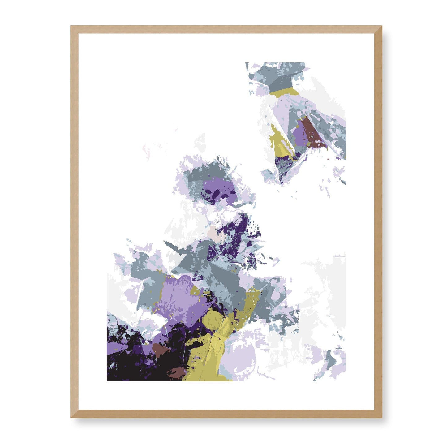 Elderberry Garden #1143-7694 Abstract Graphic Art Print - Deep Plum & Violet Modern Design, Vertical 2-Inch Premium Gallery Matting