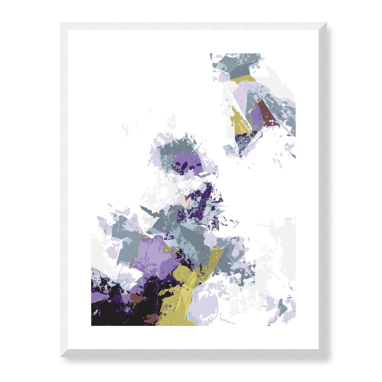 Elderberry Garden #1143-7694 Abstract Graphic Art Print - Deep Plum & Violet Modern Design, Vertical 2-Inch Premium Gallery Matting