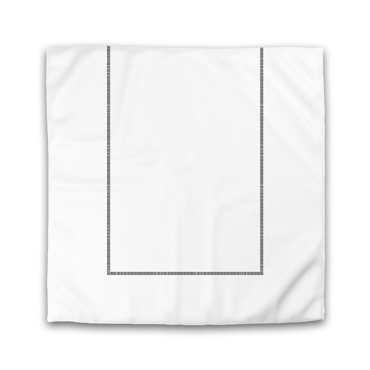 Off-White Cotton Sateen Duvet Cover, Black Single Weave Motif Print, Classic Border | CSDU-1010-141