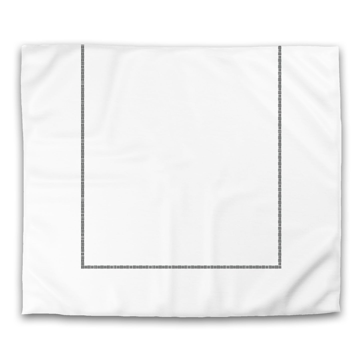 Off-White Cotton Sateen Duvet Cover, Black Single Weave Motif Print, Classic Border, CSDU-1010-141, King - 269 x  234 cm / 106 x 92 inches