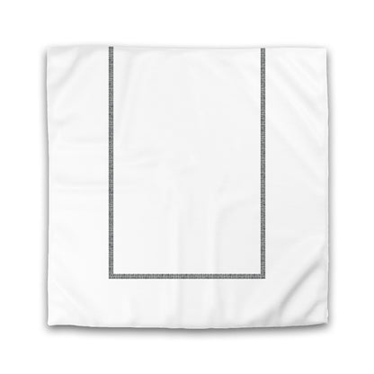 Off-White Cotton Sateen Duvet Cover, Black Double Weave Motif Print, Classic Border | CSDU-1010-143