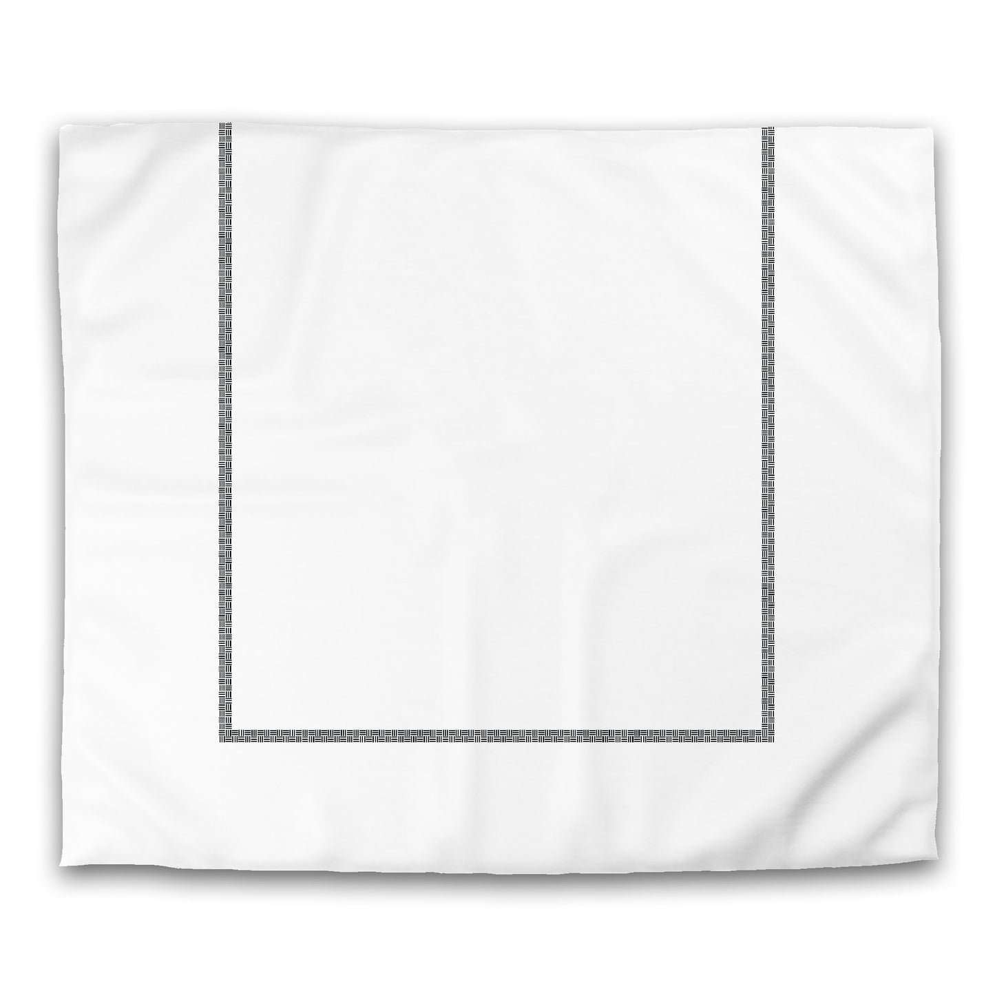 Off-White Cotton Sateen Duvet Cover, Black Double Weave Motif Print, Classic Border, CSDU-1010-143, King - 269 x  234 cm / 106 x 92 inches