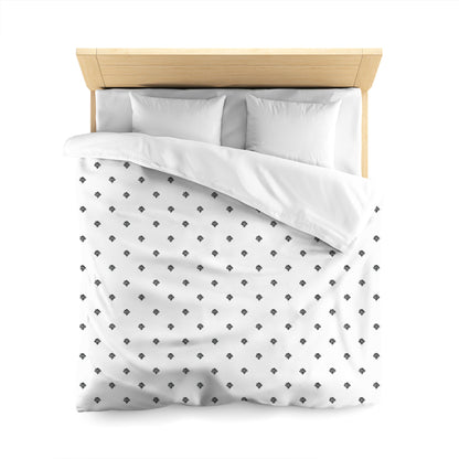 Off-White Cotton Sateen Duvet Cover, Black Hand-painted Swizzle Motif Print, CSDU-1010-171, Queen - 229 x 229 cm / 90 x 90 inches