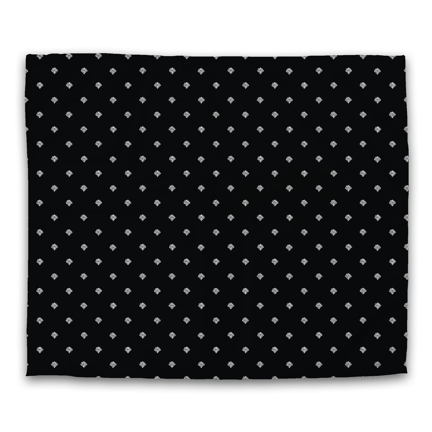 Black Cotton Sateen Duvet Cover, Off-White Hand-painted Swizzle Motif Print, CSDU-1010-172, King - 269 x  234 cm / 106 x 92 inches