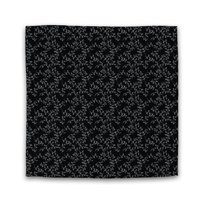 Black Cotton Sateen Duvet Cover, Off-White Hand-painted Vine Print | CSDU-1010-182