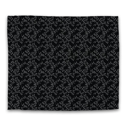 Black Cotton Sateen Duvet Cover, Off-White Hand-painted Vine Print, CSDU-1010-182, King - 269 x  234 cm / 106 x 92 inches