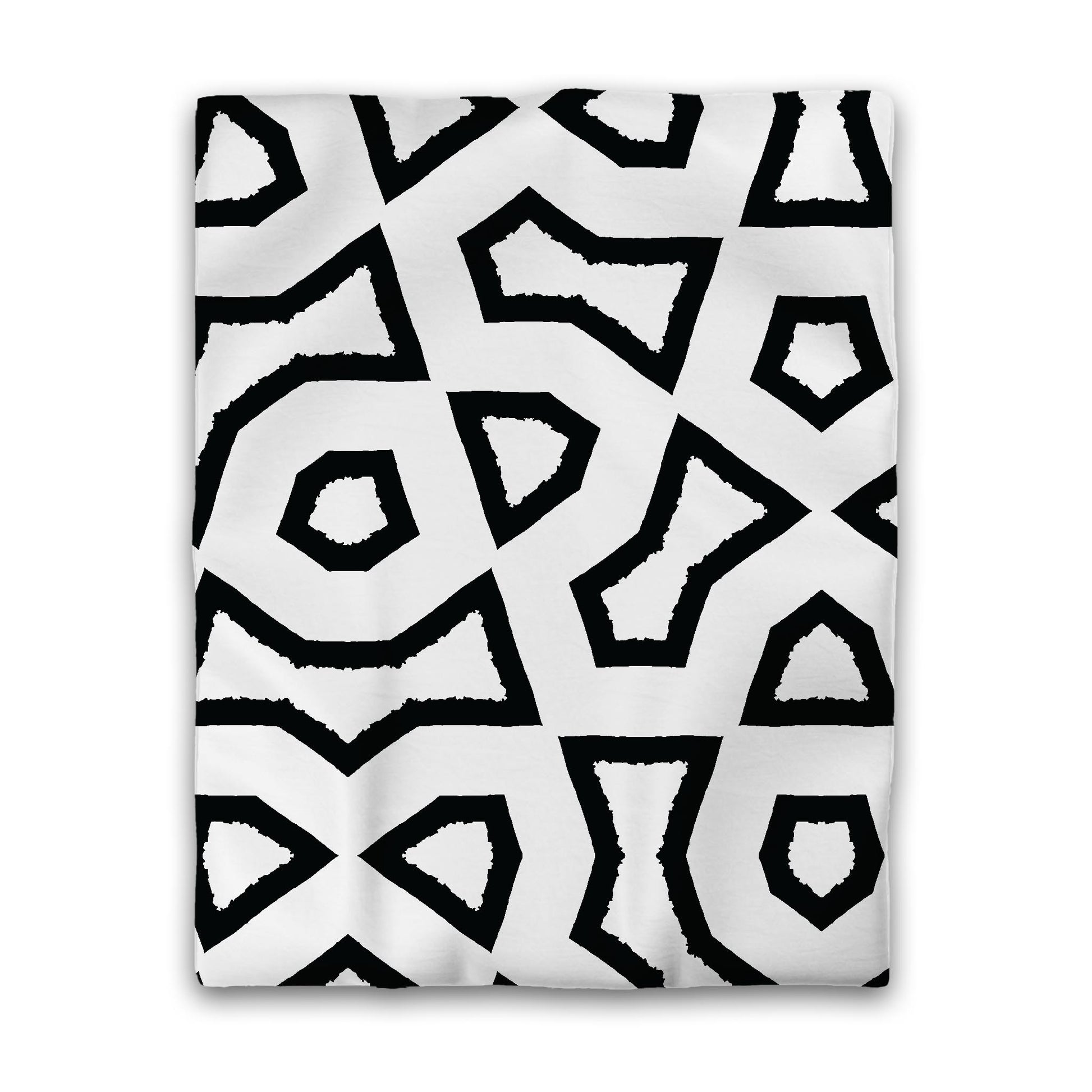 Off-White Cotton Sateen Duvet Cover, Bold Black Graphic, CSDU-1010-391, Twin - 178 x 229 cm / 70 x 90 inches
