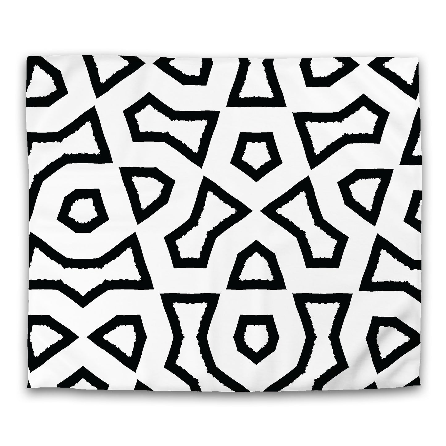Off-White Cotton Sateen Duvet Cover, Bold Black Graphic, CSDU-1010-391, King - 269 x  234 cm / 106 x 92 inches