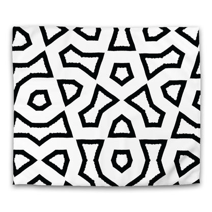 Off-White Cotton Sateen Duvet Cover, Bold Black Graphic, CSDU-1010-391, King - 269 x  234 cm / 106 x 92 inches