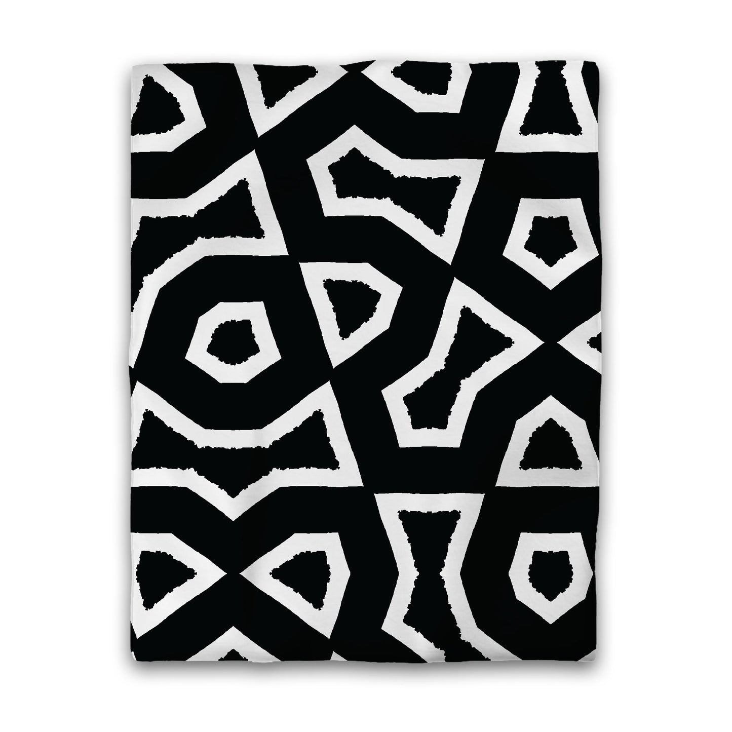 Black Cotton Sateen Duvet Cover, Bold Off-White Graphic, CSDU-1010-392, Twin - 178 x 229 cm / 70 x 90 inches