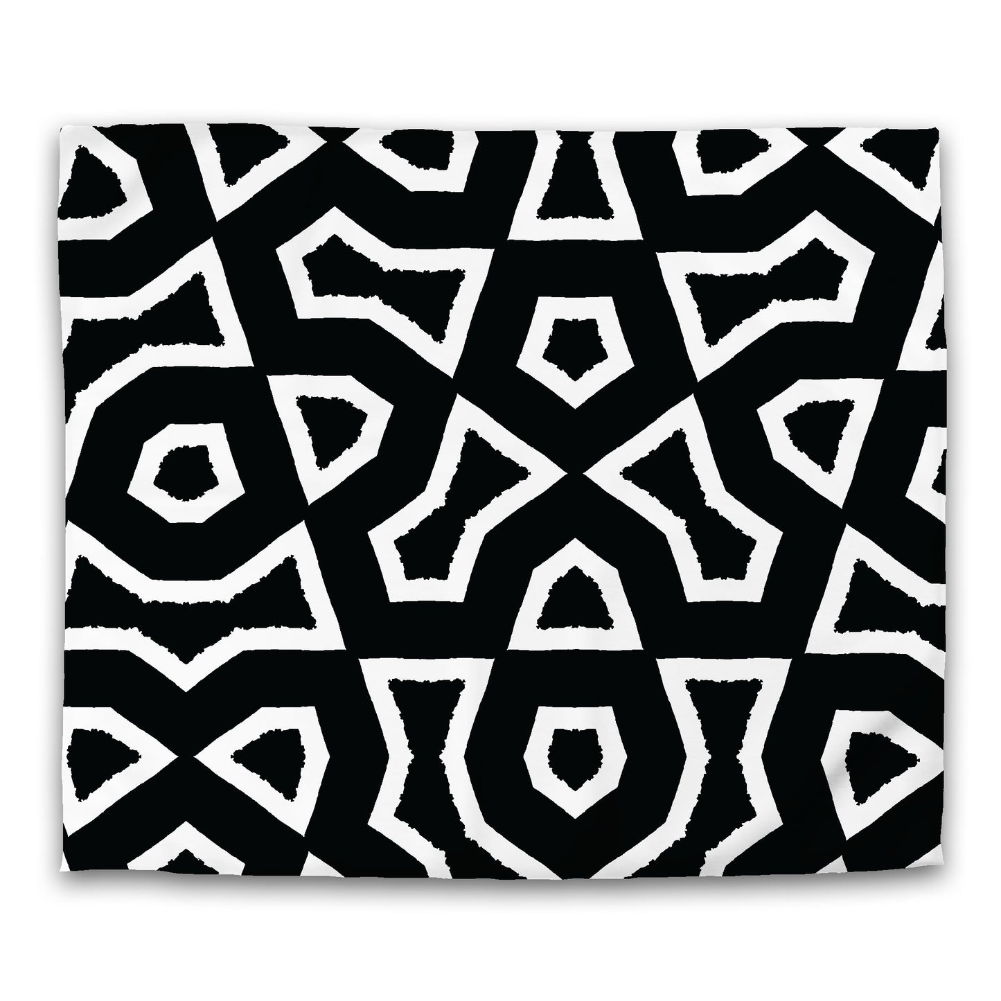 Black Cotton Sateen Duvet Cover, Bold Off-White Graphic, CSDU-1010-392, King - 269 x  234 cm / 106 x 92 inches