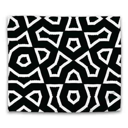 Black Cotton Sateen Duvet Cover, Bold Off-White Graphic, CSDU-1010-392, King - 269 x  234 cm / 106 x 92 inches
