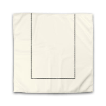 Pale Cream Cotton Sateen Duvet Cover, Black Single Weave Motif Print, Classic Border | CSDU-1013-141