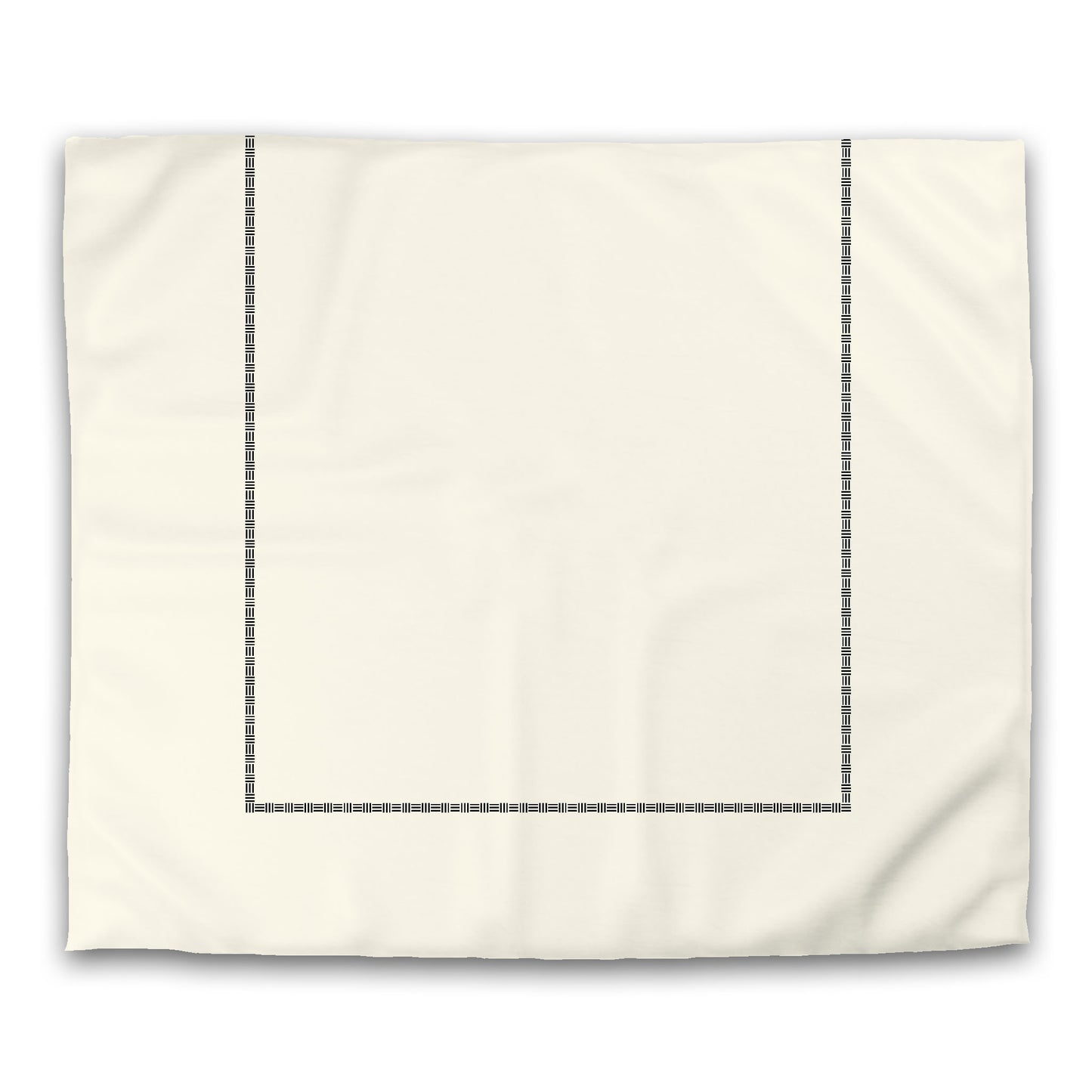 Pale Cream Cotton Sateen Duvet Cover, Black Single Weave Motif Print, Classic Border, CSDU-1013-141, King - 269 x  234 cm / 106 x 92 inches