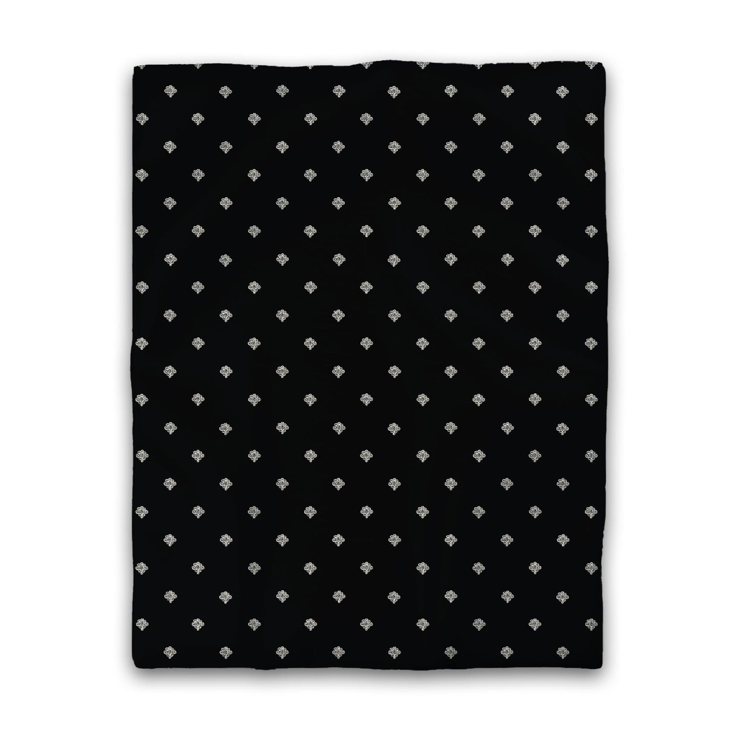 Black Cotton Sateen Duvet Cover, Pale Cream Hand-painted Swizzle Motif Print, CSDU-1013-172, Twin - 178 x 229 cm / 70 x 90 inches