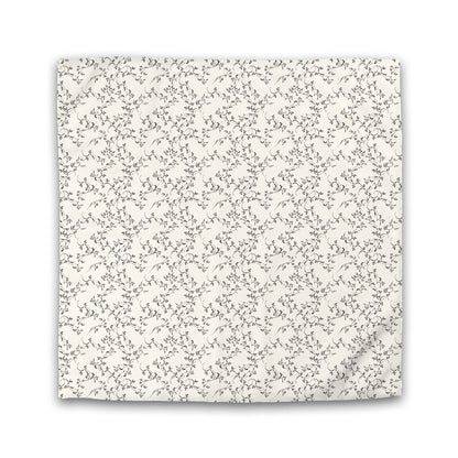Pale Cream Cotton Sateen Duvet Cover, Black Hand-painted Vine Print | CSDU-1013-181