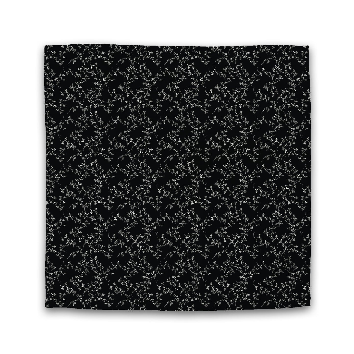 Black Cotton Sateen Duvet Cover, Pale Cream Hand-painted Vine Print | CSDU-1013-182