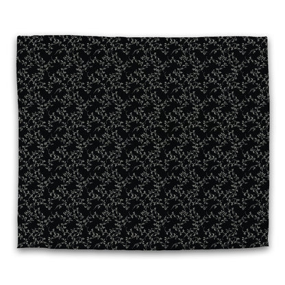 Black Cotton Sateen Duvet Cover, Pale Cream Hand-painted Vine Print, CSDU-1013-182, King - 269 x  234 cm / 106 x 92 inches