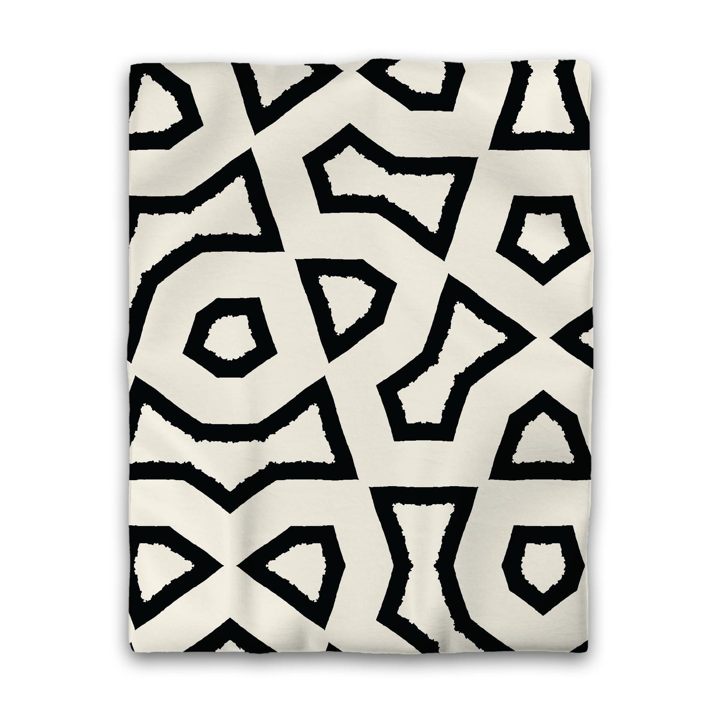 Pale Cream Cotton Sateen Duvet Cover, Bold Black Graphic, CSDU-1013-391, Twin - 178 x 229 cm / 70 x 90 inches
