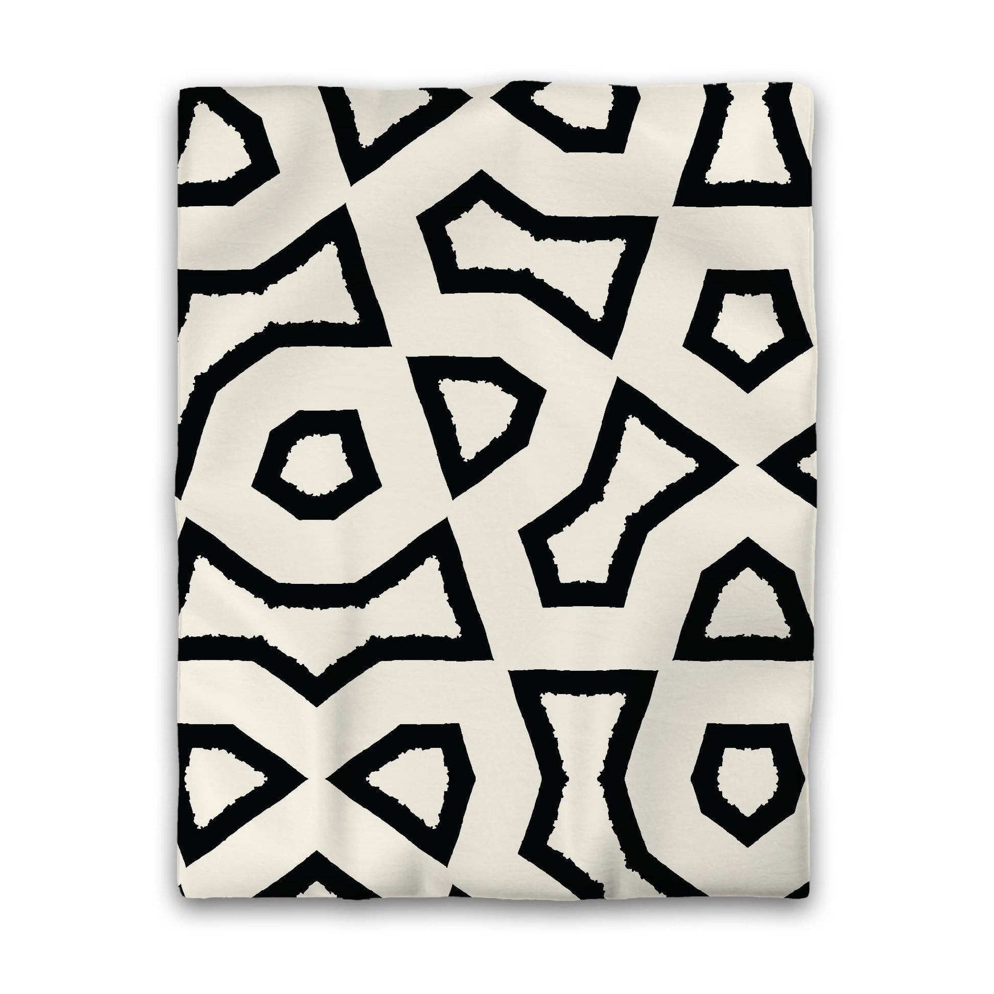 Pale Cream Cotton Sateen Duvet Cover, Bold Black Graphic, CSDU-1013-391, Twin - 178 x 229 cm / 70 x 90 inches