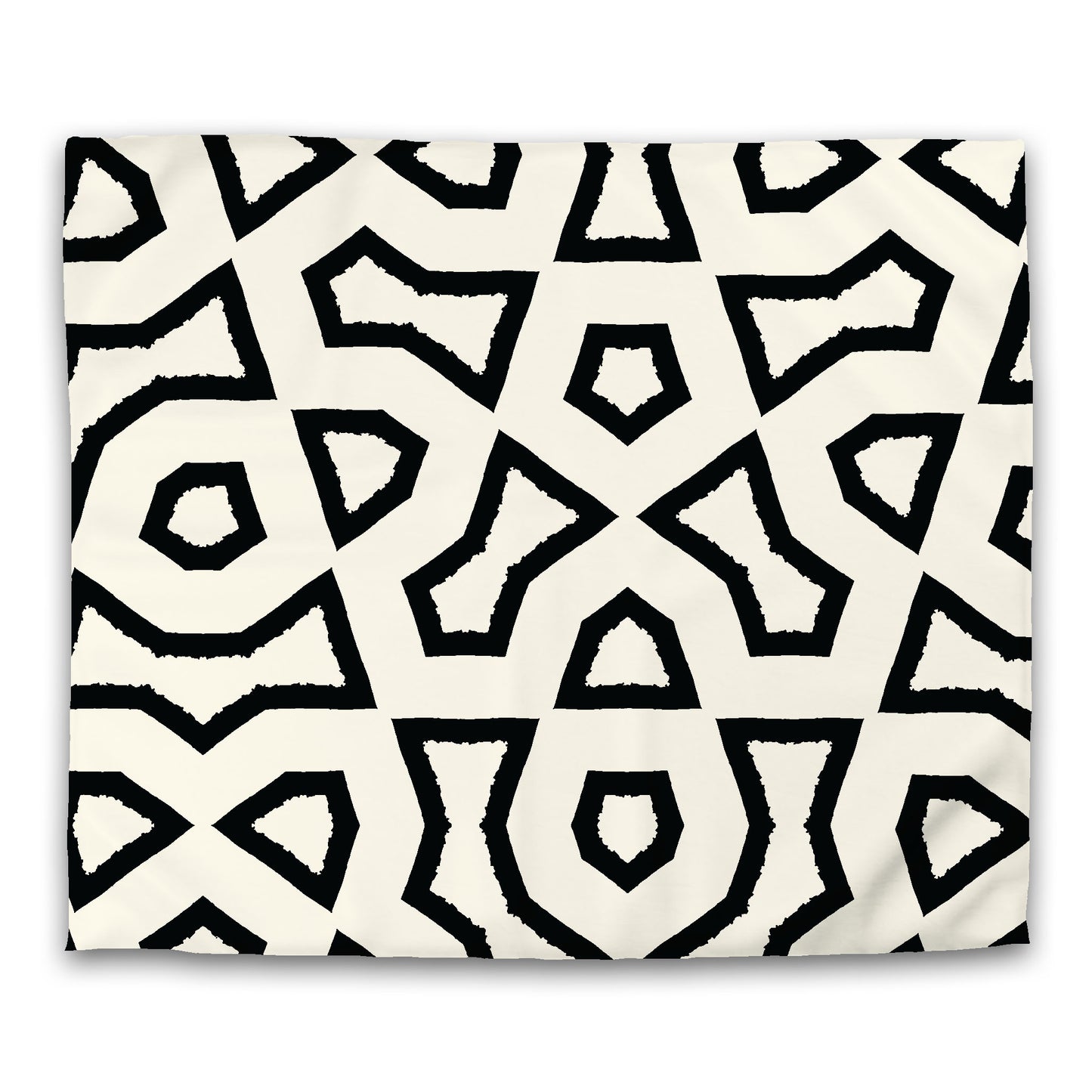 Pale Cream Cotton Sateen Duvet Cover, Bold Black Graphic, CSDU-1013-391, King - 269 x  234 cm / 106 x 92 inches
