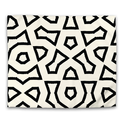 Pale Cream Cotton Sateen Duvet Cover, Bold Black Graphic, CSDU-1013-391, King - 269 x  234 cm / 106 x 92 inches