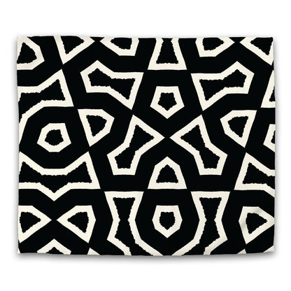 Black Cotton Sateen Duvet Cover, Bold Pale Cream Graphic, CSDU-1013-392, King - 269 x  234 cm / 106 x 92 inches