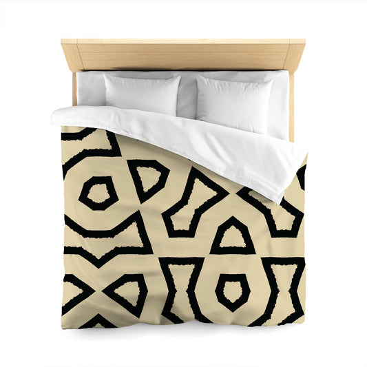 Desert Sand Cotton Sateen Duvet Cover, Bold Black Graphic, CSDU-1014-391, Queen - 229 x 229 cm / 90 x 90 inches