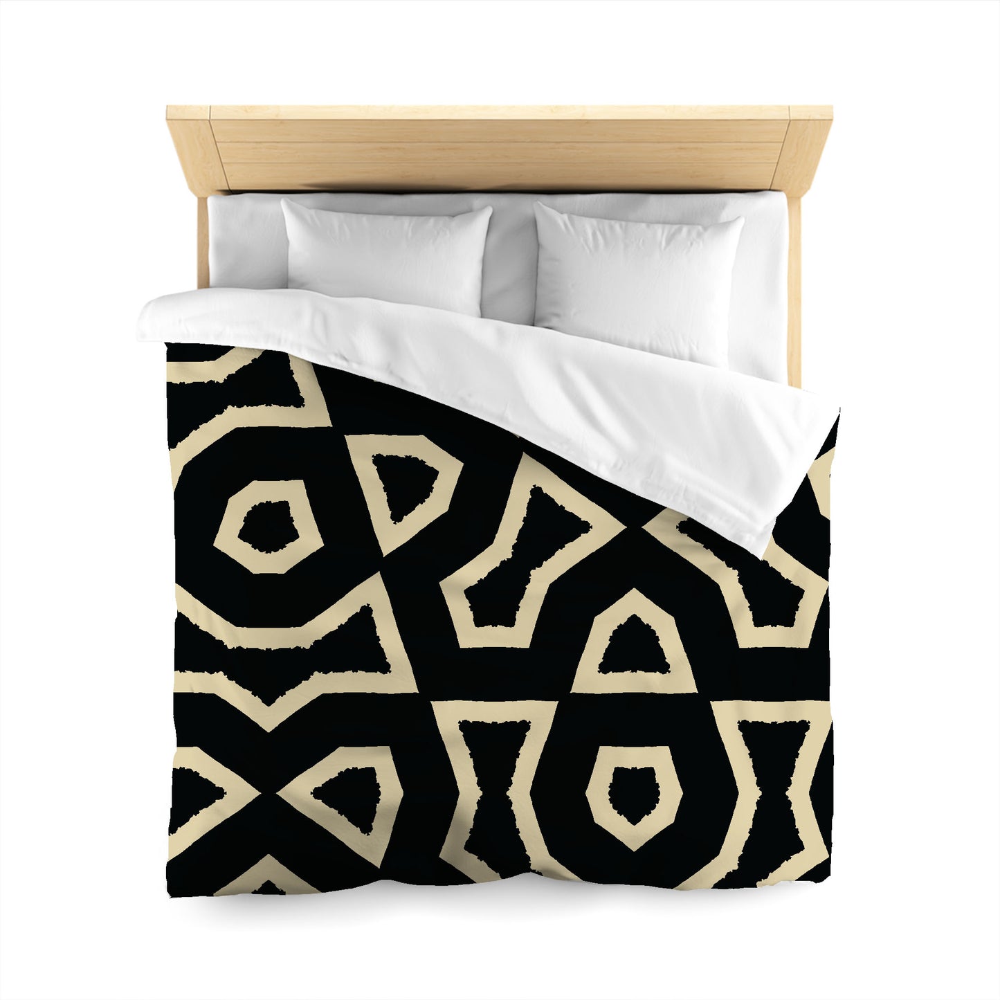 Black Cotton Sateen Duvet Cover, Bold Desert Sand Graphic, CSDU-1014-392, Queen - 229 x 229 cm / 90 x 90 inches