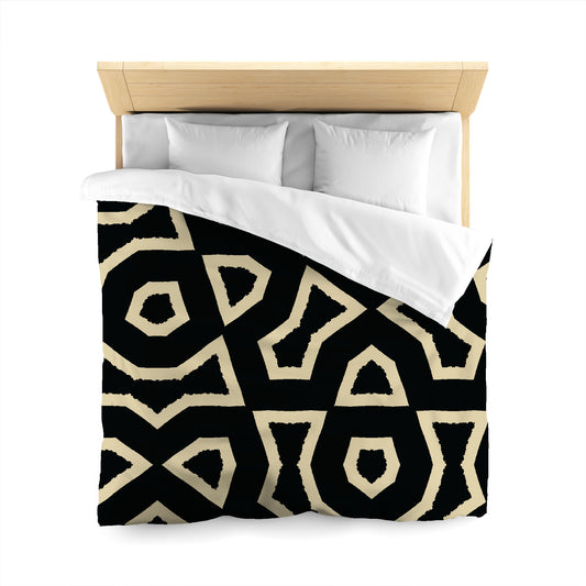 Black Cotton Sateen Duvet Cover, Bold Desert Sand Graphic, CSDU-1014-392, Queen - 229 x 229 cm / 90 x 90 inches