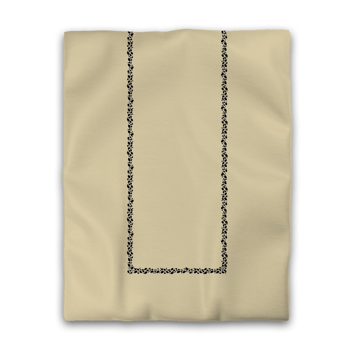 Desert Sand Cotton Sateen Duvet Cover, Black Hand-painted Dab Motif Print, Classic Border, CSDU-1014-091, Twin - 178 x 229 cm / 70 x 90 inches