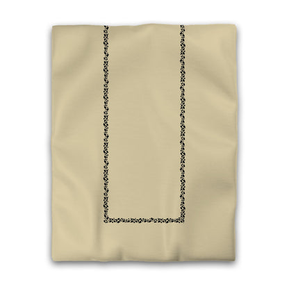 Desert Sand Cotton Sateen Duvet Cover, Black Hand-painted Dab Motif Print, Classic Border, CSDU-1014-091, Twin - 178 x 229 cm / 70 x 90 inches