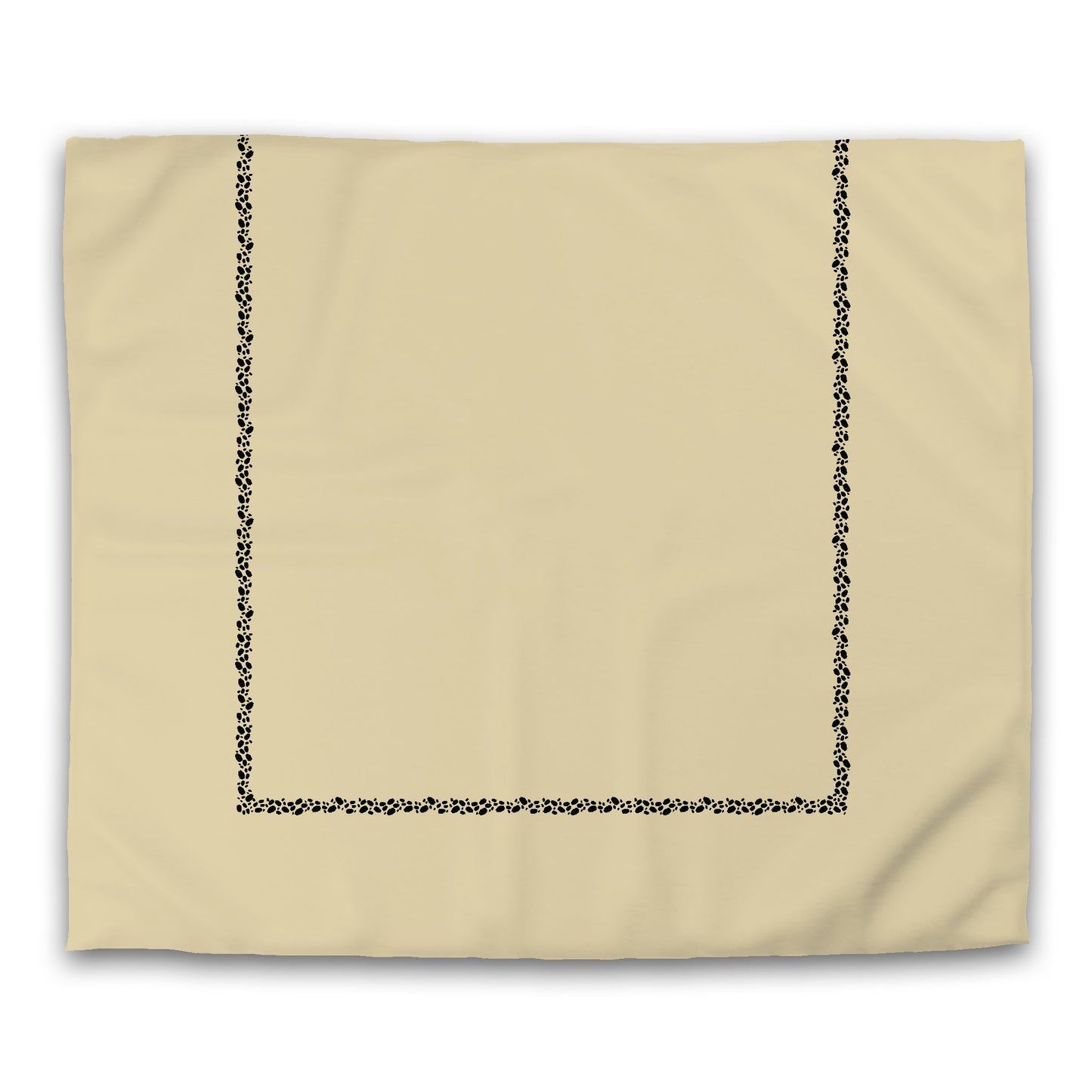 Desert Sand Cotton Sateen Duvet Cover, Black Hand-painted Dab Motif Print, Classic Border, CSDU-1014-091, King - 269 x  234 cm / 106 x 92 inches