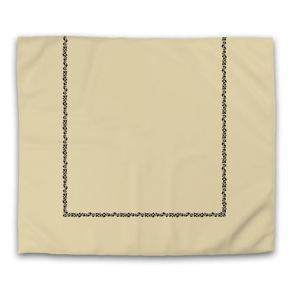 Desert Sand Cotton Sateen Duvet Cover, Black Hand-painted Dab Motif Print, Classic Border, CSDU-1014-091, King - 269 x  234 cm / 106 x 92 inches