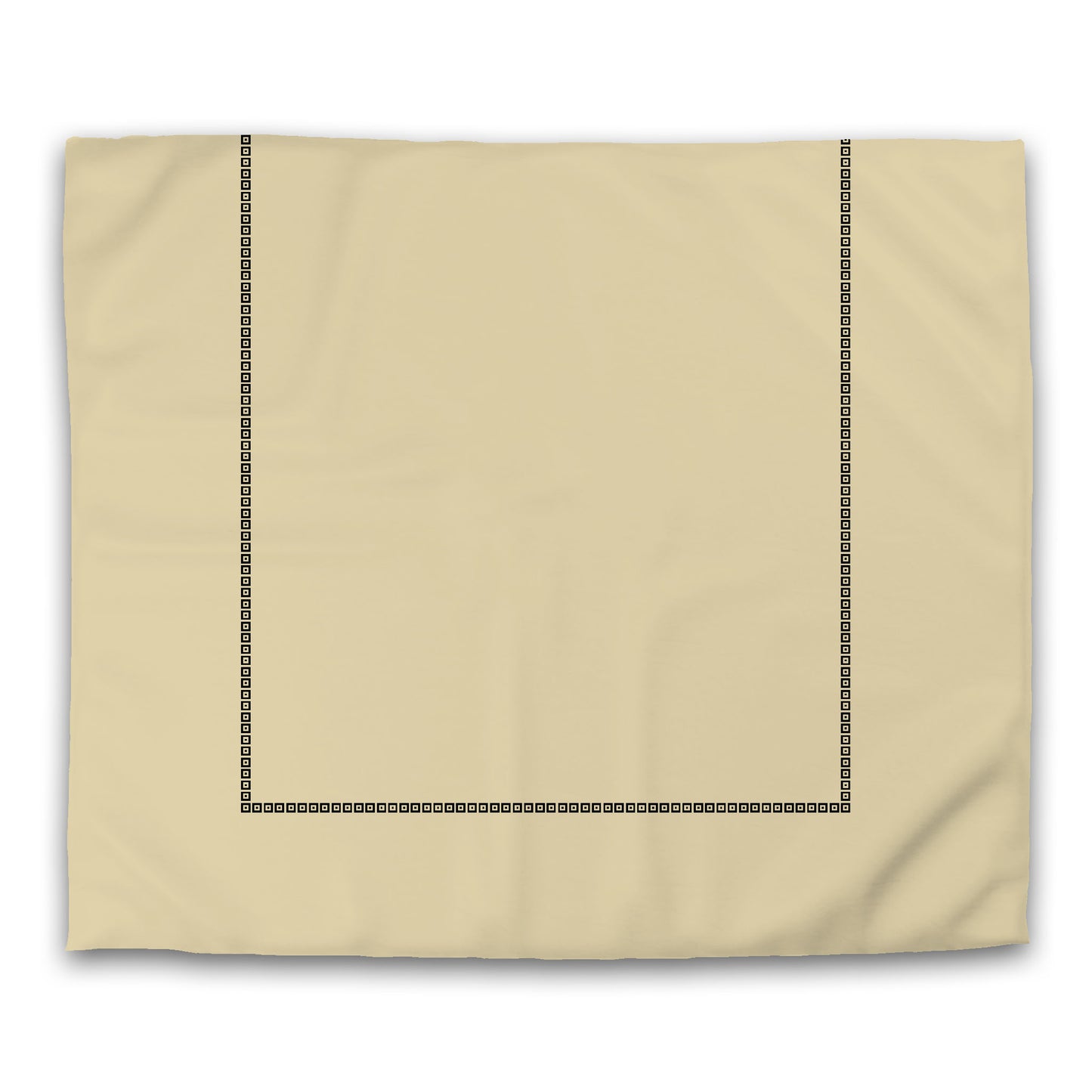 Desert Sand Cotton Sateen Duvet Cover, Black Repeating Square Motif Print, Classic Border, CSDU-1014-121, King - 269 x  234 cm / 106 x 92 inches