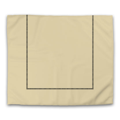 Desert Sand Cotton Sateen Duvet Cover, Black Repeating Square Motif Print, Classic Border, CSDU-1014-121, King - 269 x  234 cm / 106 x 92 inches
