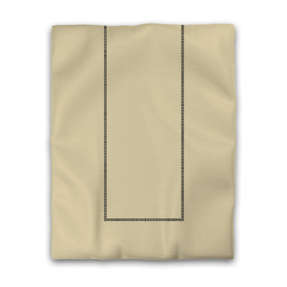 Desert Sand Cotton Sateen Duvet Cover, Black Single Weave Motif Print, Classic Border, CSDU-1014-141, Twin - 178 x 229 cm / 70 x 90 inches