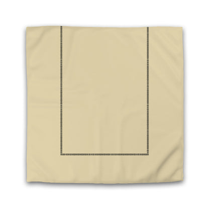 Tan Cotton Sateen Duvet Cover, Black Single Weave Motif Print, Classic Border | CSDU-1014-141