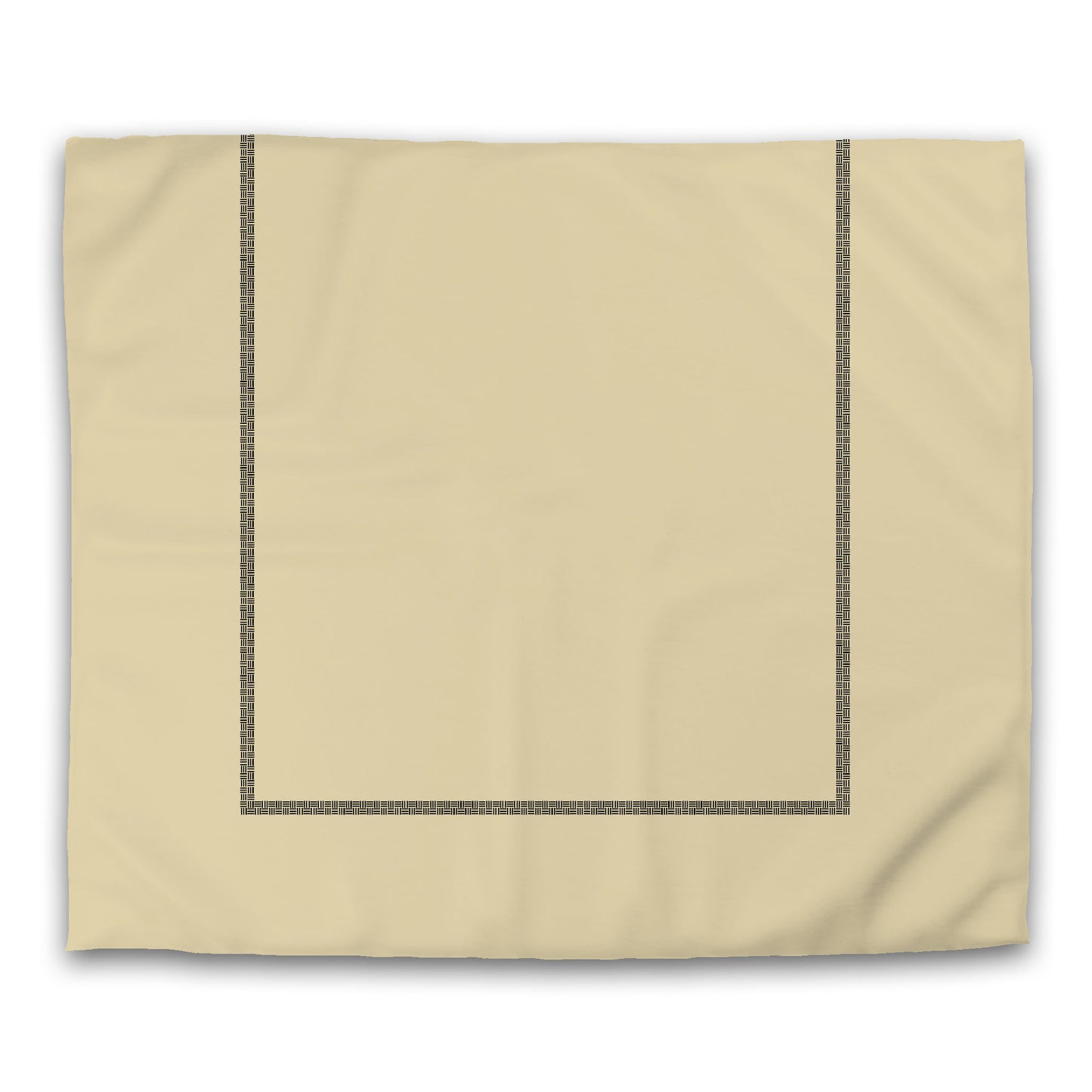 Desert Sand Cotton Sateen Duvet Cover, Black Double Weave Motif Print, Classic Border, CSDU-1014-143, King - 269 x  234 cm / 106 x 92 inches