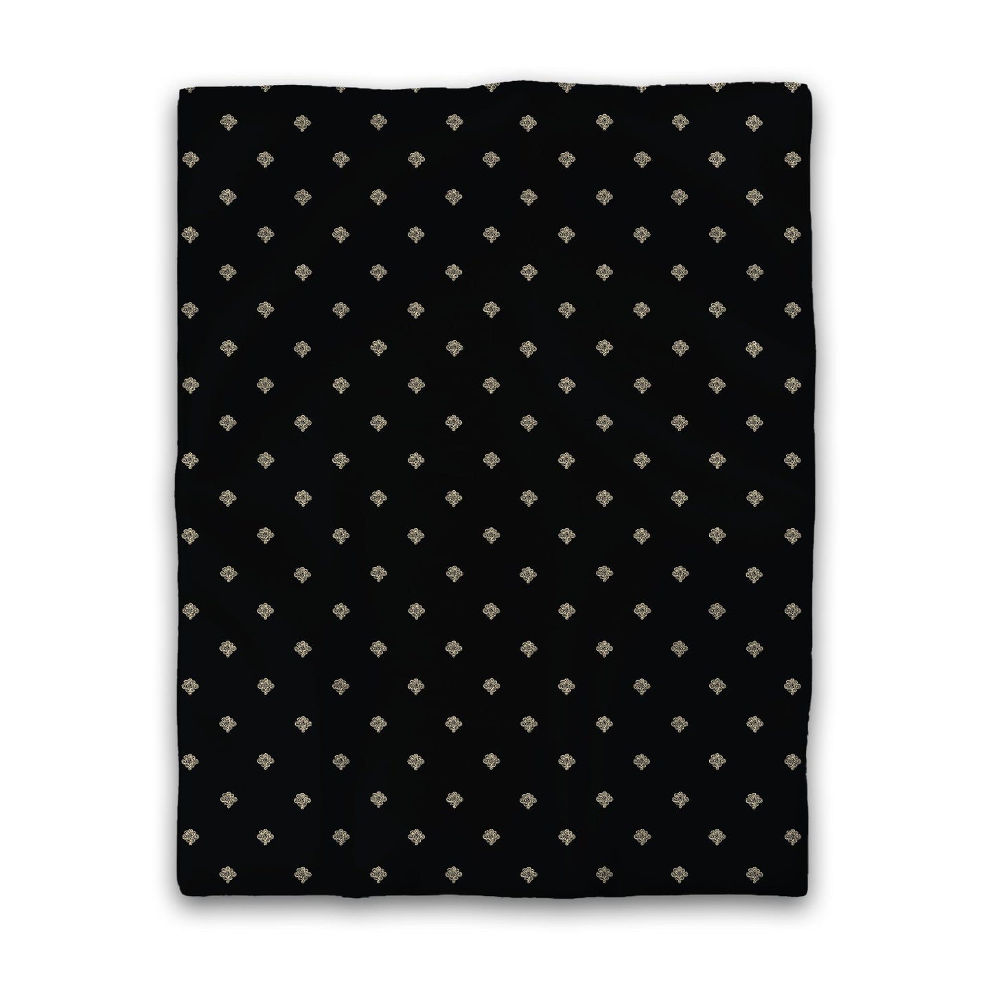 Black Cotton Sateen Duvet Cover, Desert Sand Hand-painted Swizzle Motif Print, CSDU-1014-172, Twin - 178 x 229 cm / 70 x 90 inches