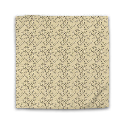 Tan Cotton Sateen Duvet Cover, Black Hand-painted Vine Print | CSDU-1014-181