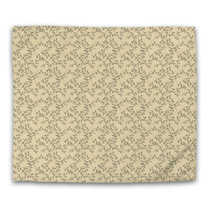 Desert Sand Cotton Sateen Duvet Cover, Black Hand-painted Vine Print, CSDU-1014-181, King - 269 x  234 cm / 106 x 92 inches