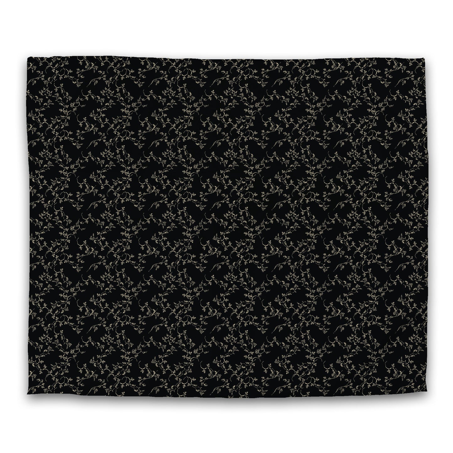Black Cotton Sateen Duvet Cover, Desert Sand Hand-painted Vine Print, CSDU-1014-182, King - 269 x  234 cm / 106 x 92 inches