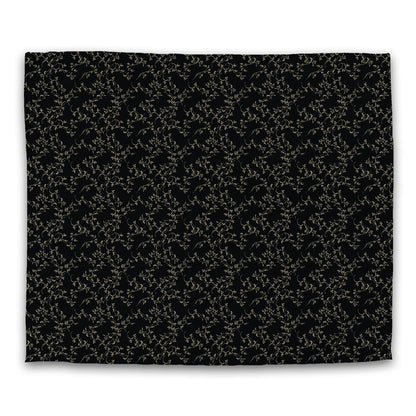 Black Cotton Sateen Duvet Cover, Desert Sand Hand-painted Vine Print, CSDU-1014-182, King - 269 x  234 cm / 106 x 92 inches