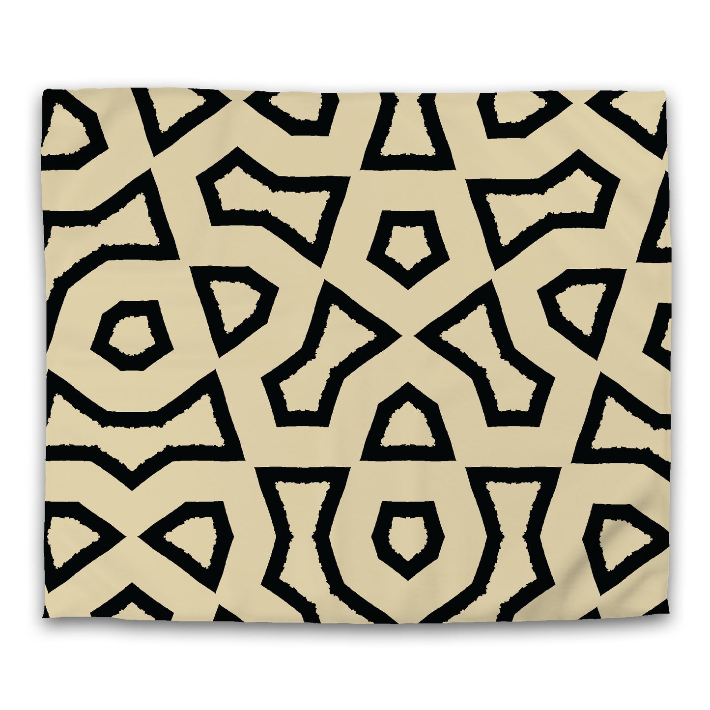 Desert Sand Cotton Sateen Duvet Cover, Bold Black Graphic, CSDU-1014-391, King - 269 x  234 cm / 106 x 92 inches