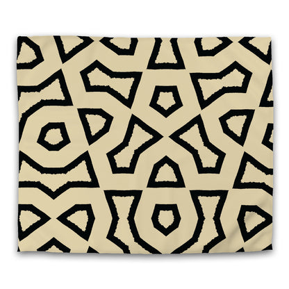 Desert Sand Cotton Sateen Duvet Cover, Bold Black Graphic, CSDU-1014-391, King - 269 x  234 cm / 106 x 92 inches