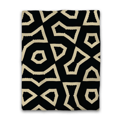 Black Cotton Sateen Duvet Cover, Bold Desert Sand Graphic, CSDU-1014-392, Twin - 178 x 229 cm / 70 x 90 inches