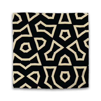 Black Cotton Sateen Duvet Cover, Bold Tan Graphic | CSDU-1014-392
